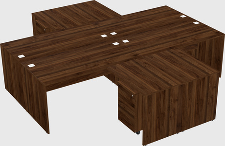 Quad l-shaped office desks