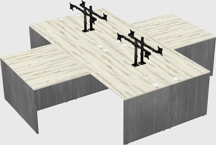 Quad l-shaped office desks
