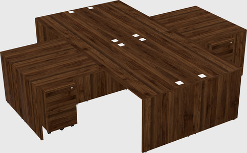 Quad l-shaped office desks