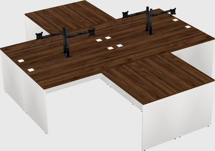Quad l-shaped office desks