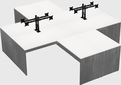 Quad l-shaped office desks