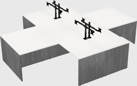 Quad l-shaped office desks