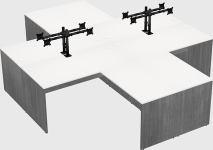 Quad l-shaped office desks