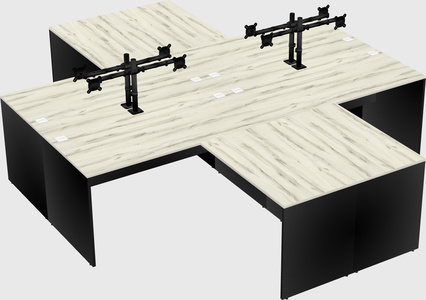 Quad l-shaped office desks