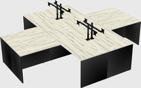 Quad l-shaped office desks