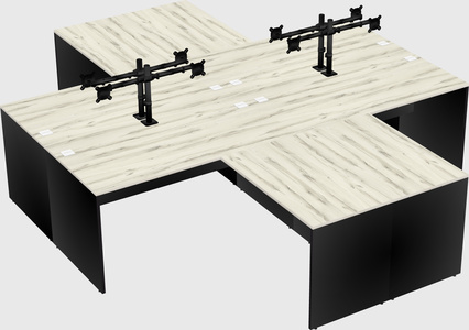 Quad l-shaped office desks