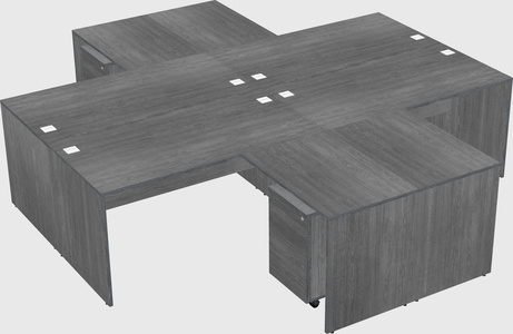 Quad l-shaped office desks