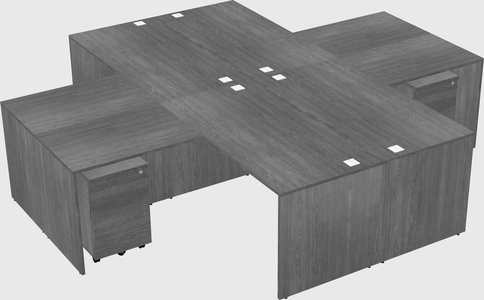 Quad l-shaped office desks