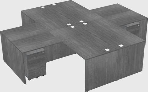 Quad l-shaped office desks