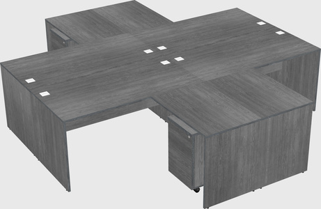 Quad l-shaped office desks