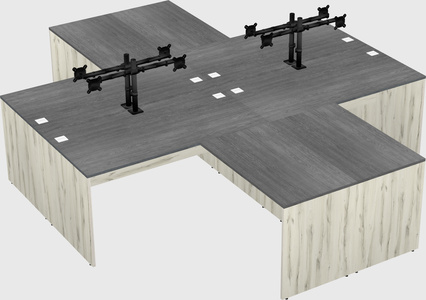 Quad l-shaped office desks