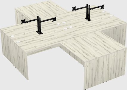 Quad l-shaped office desks