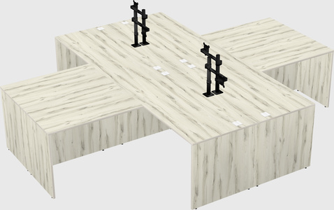 Quad l-shaped office desks