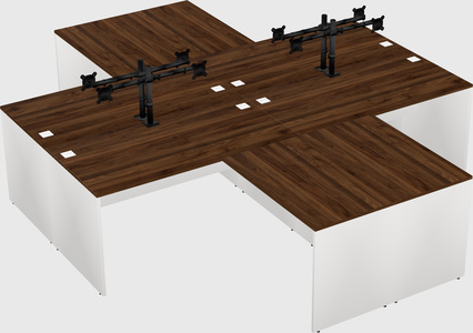 Quad l-shaped office desks