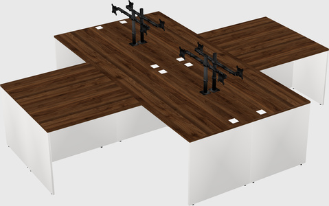 Quad l-shaped office desks