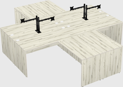 Quad l-shaped office desks