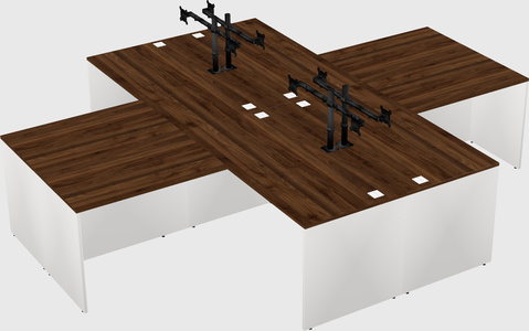 Quad l-shaped office desks