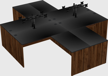Quad l-shaped office desks