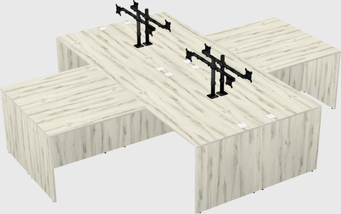 Quad l-shaped office desks