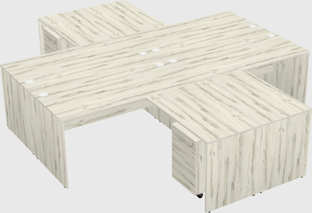 Quad l-shaped office desks