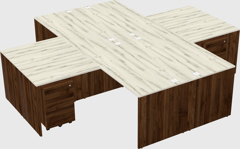 Quad l-shaped office desks