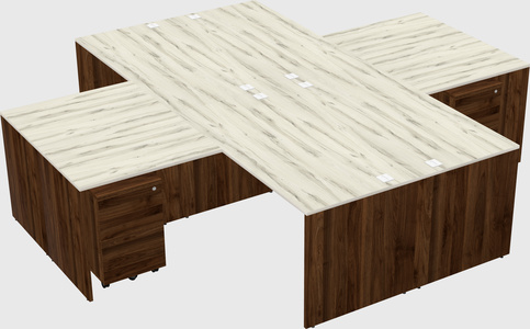 Quad l-shaped office desks
