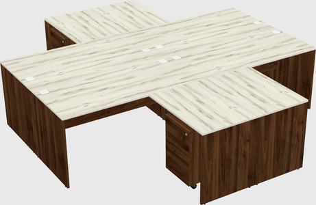 Quad l-shaped office desks