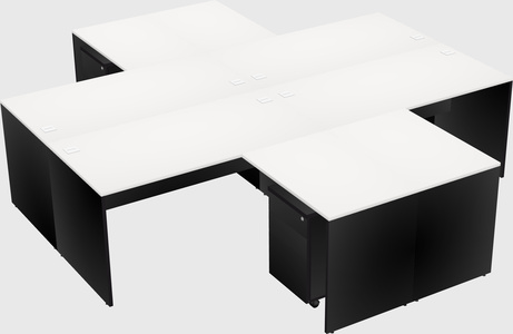 Quad l-shaped office desks