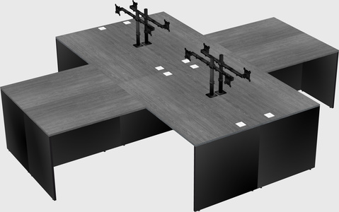 Quad l-shaped office desks