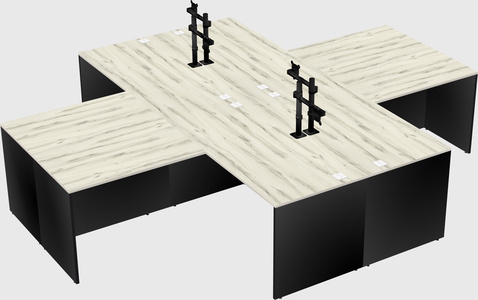 Quad l-shaped office desks