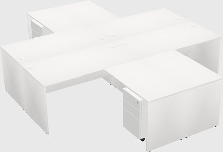 Quad l-shaped office desks