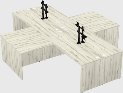 Quad l-shaped office desks