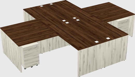 Quad l-shaped office desks