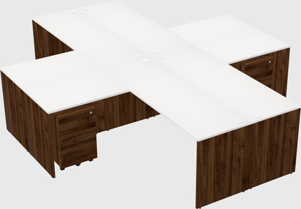 Quad l-shaped office desks