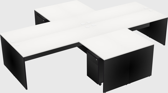 Quad l-shaped office desks