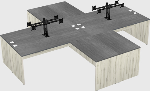 Quad l-shaped office desks
