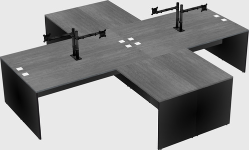 Quad l-shaped office desks