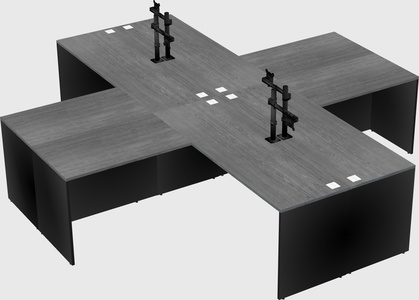 Quad l-shaped office desks