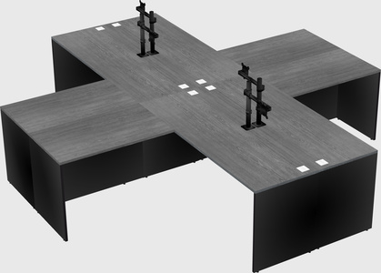 Quad l-shaped office desks