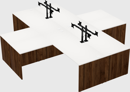 Quad l-shaped office desks