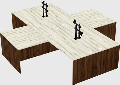 Quad l-shaped office desks