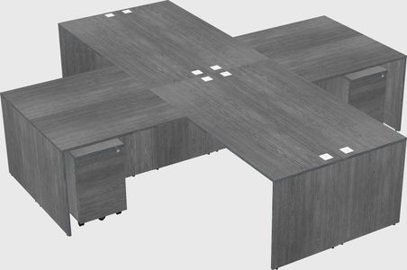 Quad l-shaped office desks