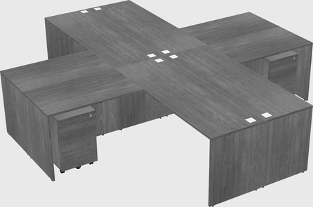 Quad l-shaped office desks