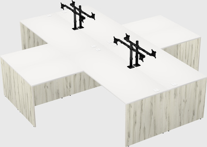 Quad l-shaped office desks