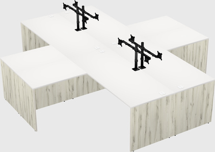 Quad l-shaped office desks