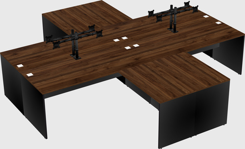 Quad l-shaped office desks