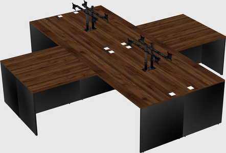Quad l-shaped office desks
