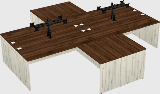 Quad l-shaped office desks