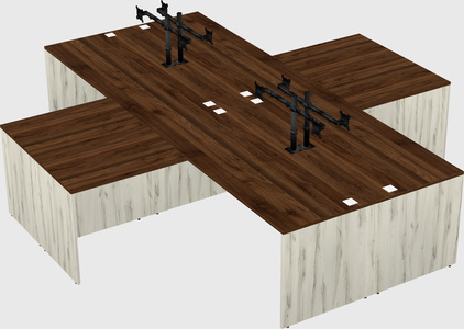 Quad l-shaped office desks