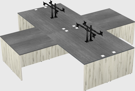 Quad l-shaped office desks